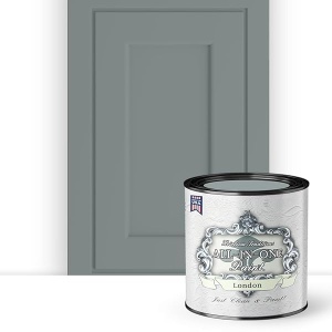 Pintura todo en uno de Londres (verde gris), acabado, 32oz Quart