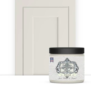 Pintura todo en uno, imprimación integrada y capa superior sin necesidad de lijado. Pintura Elite para armarios y muebles. Almendra (blanco hueso, matiz bronceado), muestra de 8 onzas líquidas