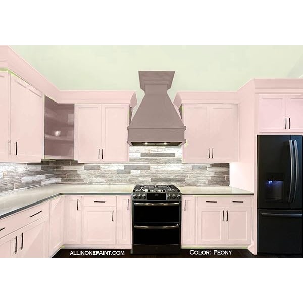 Pintura todo en uno, peonía (rosa pálido), 32 onzas líquidas de cuarto de galón Pintura duradera para armarios y muebles. Imprimación y capa superior integradas, no necesita lijar. - Image 3