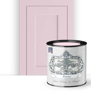 Pintura todo en uno, peonía (rosa pálido), 32 onzas líquidas de cuarto de galón Pintura duradera para armarios y muebles. Imprimación y capa superior integradas, no necesita lijar.