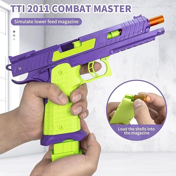 Pistola de juguete, pistola de juguetes de bala suave para niños, lanzador de espuma de juguete con 40 balas suaves, pistola de expulsión de concha vacía, regalos de cumpleaños de Navidad para niños y - Image 4
