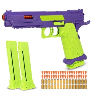 Pistola de juguete, pistola de juguetes de bala suave para niños, lanzador de espuma de juguete con 40 balas suaves, pistola de expulsión de concha vacía, regalos de cumpleaños de Navidad para niños y