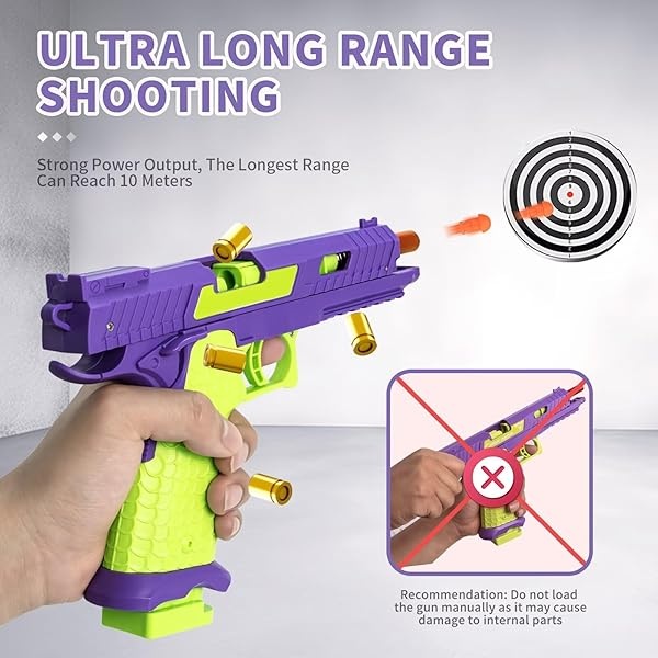 Pistola de juguete, pistola de juguetes de bala suave para niños, lanzador de espuma de juguete con 40 balas suaves, pistola de expulsión de concha vacía, regalos de cumpleaños de Navidad para niños y - Image 5