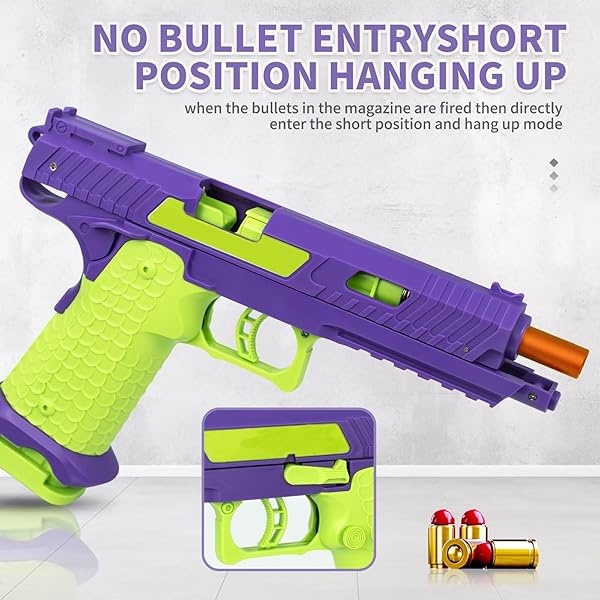 Pistola de juguete, pistola de juguetes de bala suave para niños, lanzador de espuma de juguete con 40 balas suaves, pistola de expulsión de concha vacía, regalos de cumpleaños de Navidad para niños y - Image 6