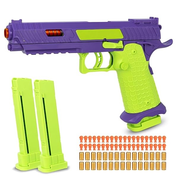 Pistola de juguete, pistola de juguetes de bala suave para niños, lanzador de espuma de juguete con 40 balas suaves, pistola de expulsión de concha vacía, regalos de cumpleaños de Navidad para niños y
