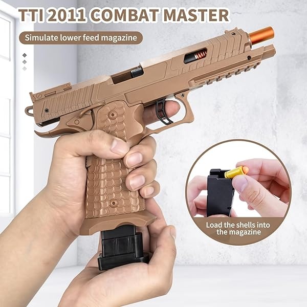 Pistola de juguete, pistola de juguetes de bala suave para niños, lanzador de espuma de juguete con 40 balas suaves, pistola de expulsión de concha vacía, regalos de cumpleaños de Navidad para niños y - Image 4