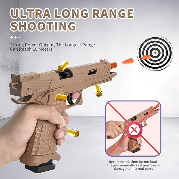 Pistola de juguete, pistola de juguetes de bala suave para niños, lanzador de espuma de juguete con 40 balas suaves, pistola de expulsión de concha vacía, regalos de cumpleaños de Navidad para niños y - Image 5