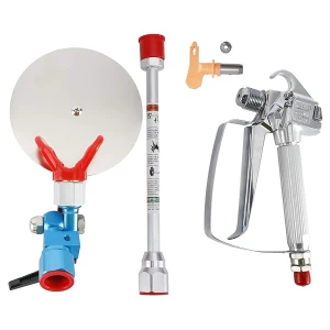 Pistola de pintura sin aire, 3600 PSI de alta presión con junta giratoria 517 puntas, herramienta de accesorio de guía de pulverización y poste de extensión de 10 pulgadas para pulverizador de pintura sin aire