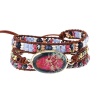 Plumiss IUNIQUEEN - Pulsera de Piel Chakra Hecha a Mano de Jaspe Imperial Ajustable (Tubo Chakra tamaño Hombre)