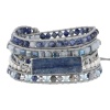 Plumiss - Pulsera de Piel Bohemia Natural con 1 abalorio Ajustable para Mujer