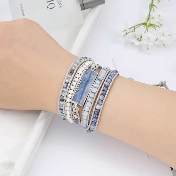Plumiss - Pulsera de Piel Bohemia Natural con 1 abalorio Ajustable para Mujer - Image 3