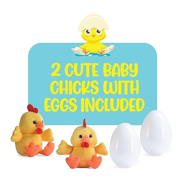 Plush Egg Laying Hen Chicken with Zippered Pouch and Two Plastic Eggs and Its Two Little Baby Chicks Inside Egg - Image 4