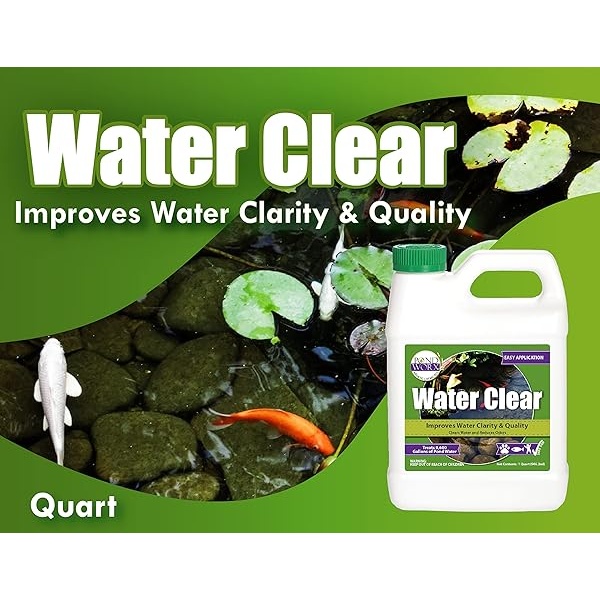 Pond Worx Water Clear – Mejora la claridad y la calidad del agua, seguro para peces, mascotas y plantas, 1 cuarto de galón (32 oz) - Image 3