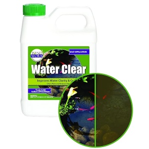 Pond Worx Water Clear – Mejora la claridad y la calidad del agua, seguro para peces, mascotas y plantas, 1 cuarto de galón (32 oz)