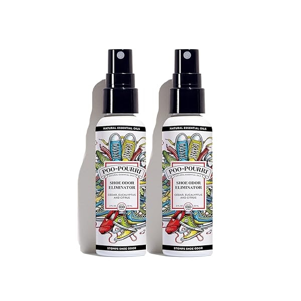 Poo-Pourri Spray eliminador de olores de zapatos, 2 onzas líquidas (paquete de 2), 2 unidades