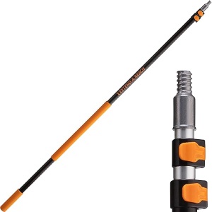 Poste telescópico de extensión de 16 pies de largo, poste extensible multiusos con punta de metal universal giratoria, ligero y resistente, mejor poste telescópico para pintura, polvo y limpieza de