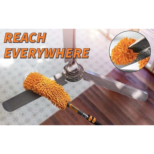 Poste telescópico de extensión de 16 pies de largo, poste extensible multiusos con punta de metal universal giratoria, ligero y resistente, mejor poste telescópico para pintura, polvo y limpieza de - Image 5
