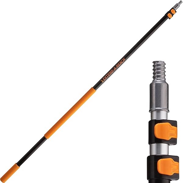 Poste telescópico de extensión de 16 pies de largo, poste extensible multiusos con punta de metal universal giratoria, ligero y resistente, mejor poste telescópico para pintura, polvo y limpieza de