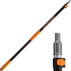 Poste telescópico de extensión de 5 a 8 pies de largo // Poste extensible multiusos con punta de metal giratoria universal, ligero y resistente, mejor poste telescópico para pintura, polvo y limpieza