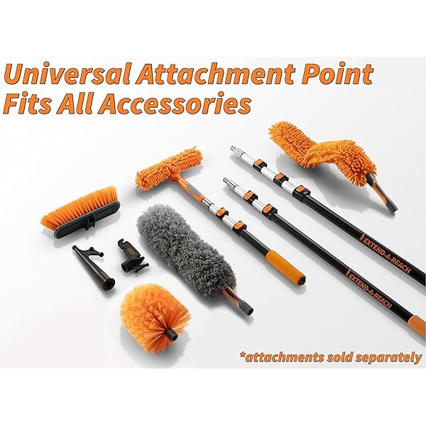 Poste telescópico de extensión de 5 a 8 pies de largo // Poste extensible multiusos con punta de metal giratoria universal, ligero y resistente, mejor poste telescópico para pintura, polvo y limpieza - Image 7