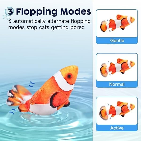 Potaroma Juguetes para gatos con peces flexibles actualizados para 2022, control remoto y activado por movimiento, juguete para gatos y perros de 10 pulgadas, juguetes para gatitos, ejercicio interactivo para gatos - Image 4