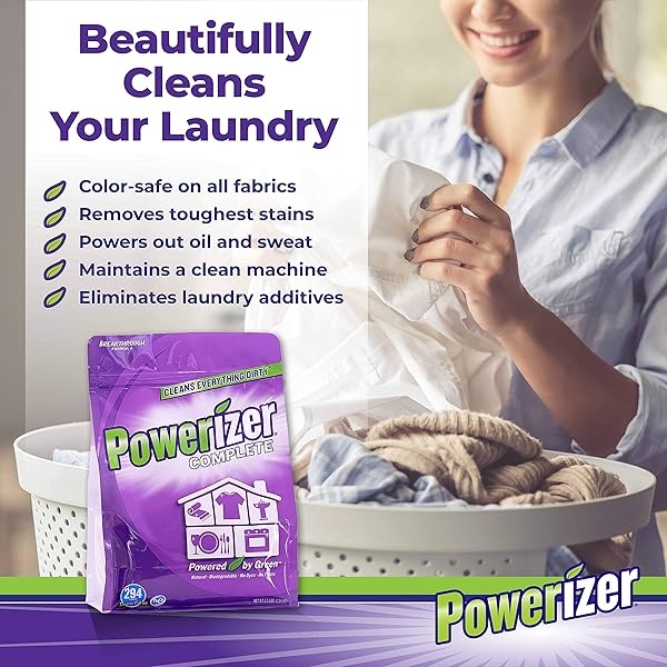 Powerizer Detergente 2 en 1 para lavandería y lavaplatos, Púrpura, 6.5 LB - Image 3