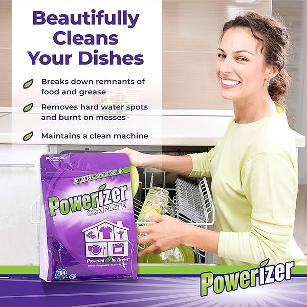 Powerizer Detergente 2 en 1 para lavandería y lavaplatos, Púrpura, 6.5 LB - Image 4