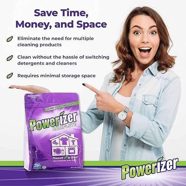 Powerizer Detergente 2 en 1 para lavandería y lavaplatos, Púrpura, 6.5 LB - Image 7