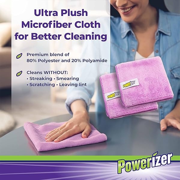Powerizer Kit de inicio completo | Polvo concentrado de limpieza de 3 libras, 2 paños de microfibra y 1 botella de chorro | Detergente para lavavajillas y lavandería, y limpiador multiusos | Paquetes de suministros de limpieza - Image 6