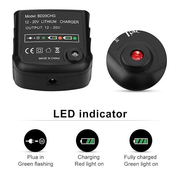 Powilling Cargador de batería de iones de litio de 20 voltios LCS1620 para batería de iones de litio Black and Decker de 20 V LBXR20 LBXR20-OPE LB20 LBX20 LBX4020 LB2X4020 LBXR2020-OPE BL1514 LBXR16 - Image 6