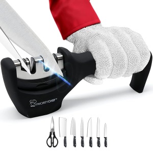 PriorityChef - Herramienta para afilar cuchillos de cocina, kit de afilar cuchillos de 4 etapas y afilar tijeras, reparar, pulir y afilar tu cuchillo de cocina fácilmente