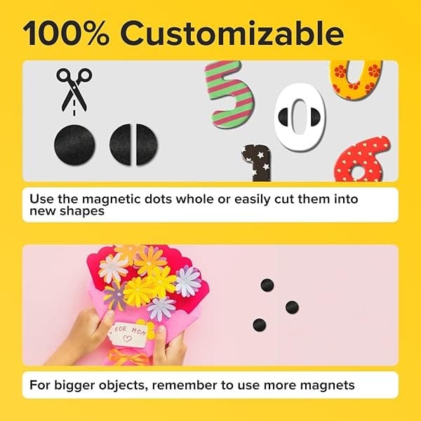 Puntos magnéticos – Puntos magnéticos autoadhesivos (0.8 x 0.8 pulgadas) – Círculos magnéticos despegables – Imanes pegajosos flexibles – Las hojas son alternativas a cuadrados magnéticos, pegatinas, tiras y cinta - Image 4