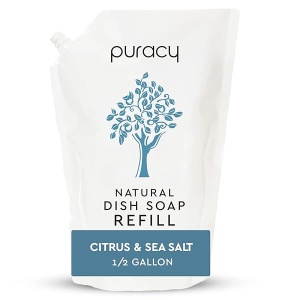 Puracy Jabón para platos, cítricos y sal marina, 64 Fl Oz (Pack of 1)