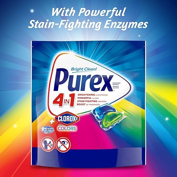 Purex 4-in-1 Plus clorox2 laundry detergent pacs, original fresh, 45 Count - Image 5