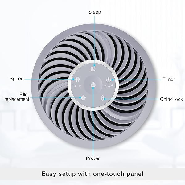 Purificador de aire para el hogar y mascotas en el dormitorio, sistema de filtración de 22 db, eliminadores de olores, filtro HEPA verdadero H13, sin ozono, elimina el 99,97% de polvo, humo, polen y caspa de olores (blanco) - Image 6