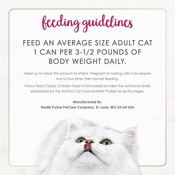 Purina Fancy Feast Grain Free Pate Wet Cat Food, Classic Pate Chicken Feast - (24) 3 oz. Pull-Top Cans - Image 9