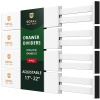 ROYAL CRAFT WOOD - Separadores de organización de cajones ampliables de bambú ajustable para cocina, cambiador, recámara, baño y oficina, paquete de 4 (grande (hasta 22)), color blanco