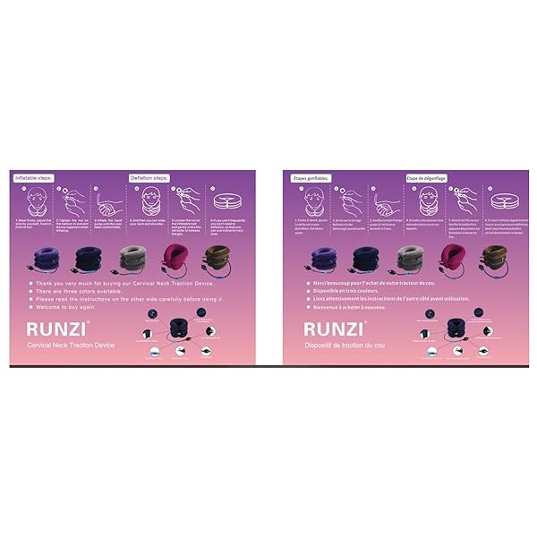 RUNZI Dispositivo de tracción cervical para cuello inflable, fácil de usar para aliviar el dolor crónico de cuello y hombros, almohada cervical para cuello HOM - Image 8