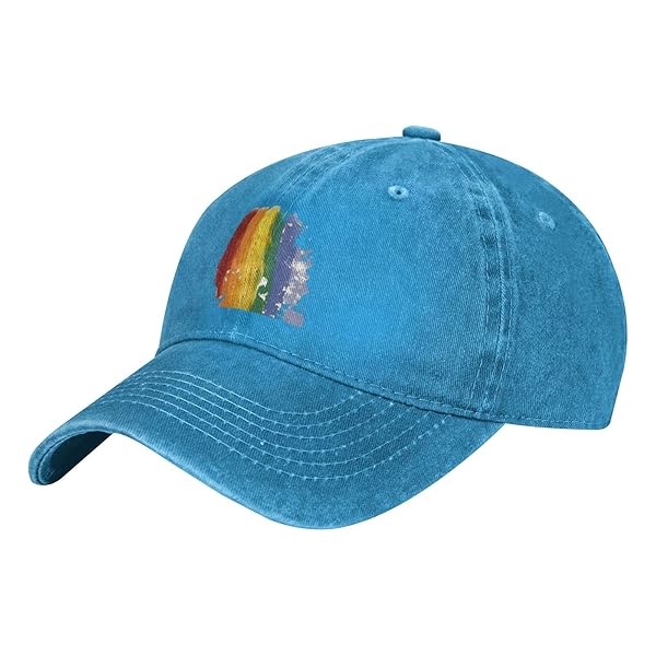 Rainbow Gay Pride Galaxy Wolf Sombrero Moda Cool Baseball Caps Trucker Cap Dad Sombrero Running Sombreros Hombres Mujeres, Lgbtq Rainbow Falls Pride bandera colores, Talla única - Image 3