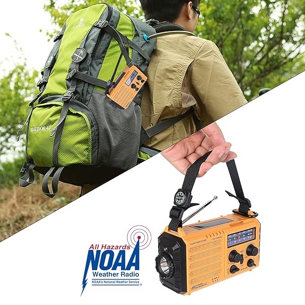 Raynic - Radio meteorológica NOAA de 5000 mAh/18500 mWh, radio solar de emergencia con alerta meteorológica AM/FM/SW/NOAA, linterna, lámpara de lectura, cargador de teléfono celular y sirena SOS - Image 6