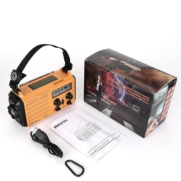 Raynic - Radio meteorológica NOAA de 5000 mAh/18500 mWh, radio solar de emergencia con alerta meteorológica AM/FM/SW/NOAA, linterna, lámpara de lectura, cargador de teléfono celular y sirena SOS - Image 8