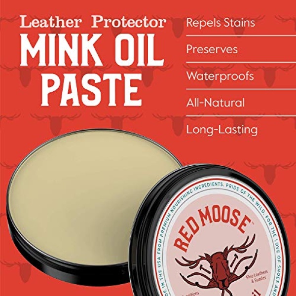 Red MOOSE - Pasta de aceite de visón, protector de zapatos de piel impermeable y reparación de botas, Claro, M - Image 3