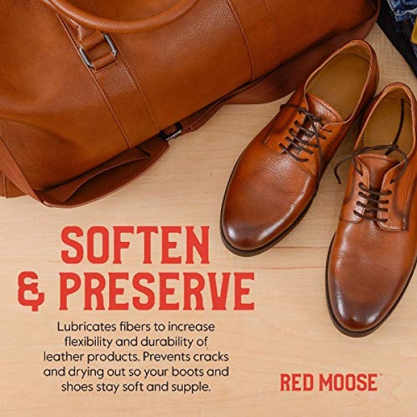 Red MOOSE - Pasta de aceite de visón, protector de zapatos de piel impermeable y reparación de botas, Claro, M - Image 4