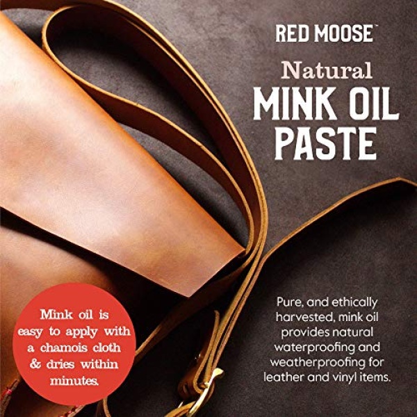 Red MOOSE - Pasta de aceite de visón, protector de zapatos de piel impermeable y reparación de botas, Claro, M - Image 6