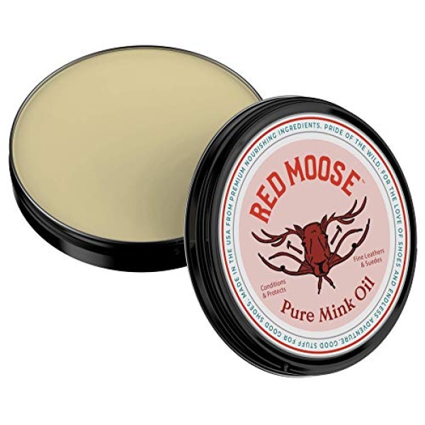 Red MOOSE - Pasta de aceite de visón, protector de zapatos de piel impermeable y reparación de botas, Claro, M