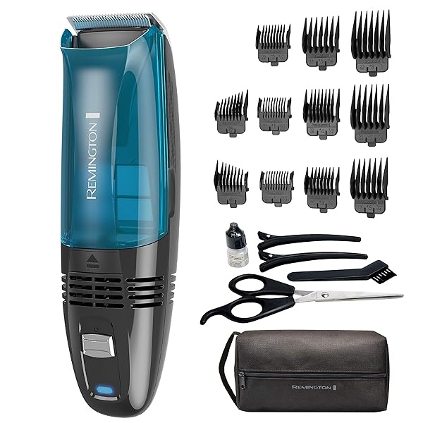 Remington Kit de corte de pelo al aspiradora, inalámbrico, Azul