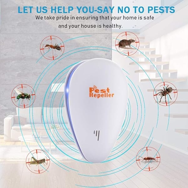 Repelente ultrasónico de plagas, 6 unidades, enchufe electrónico, repelente sónico de plagas para insectos, cucarachas, pulgas, insectos, ratones, arañas, mosquitos - Image 7