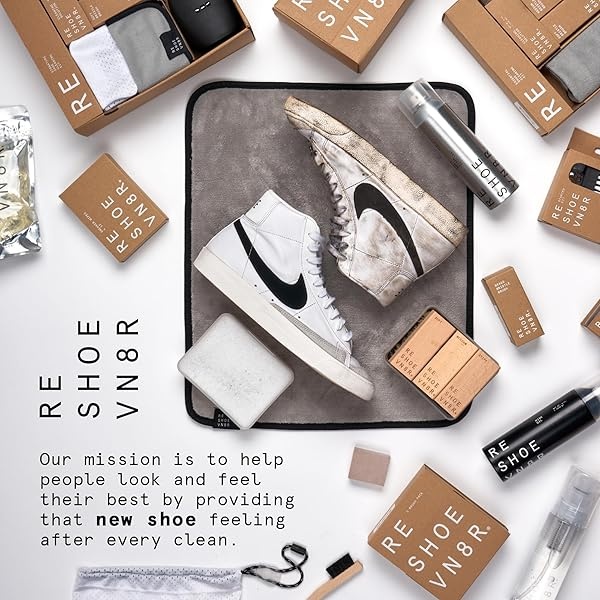 Reshoevn8r Kit de zapatillas para limpiar zapatos, kit de inicio, limpiador de zapatillas para lona, malla, punto, piel, nubuck, plástico y zapatos de goma, solución de limpieza de 2 onzas, 1 cepillo - Image 7