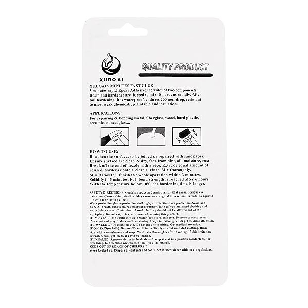 Resina epoxi, 0.85 onzas líquidas, adhesivos epoxi de metal, alta viscosidad y epoxis fuertes, pegamento epoxi multiusos para reparación instantánea de madera, plástico, vidrio (tipo Y) - Image 7