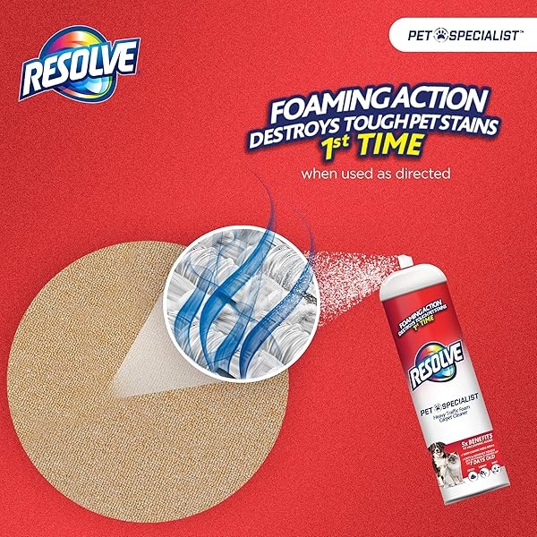 Resolve Pet Specialist - Espuma de tráfico pesado, limpiador de alfombras, 2 paquetes de 22 onzas - Image 4